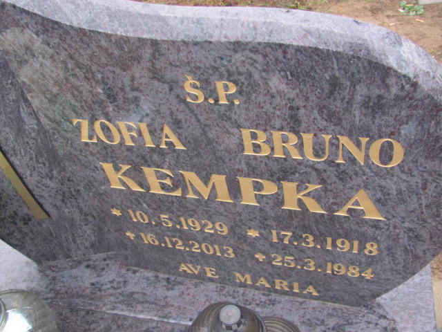 Zofia Kempka 1929 Sławianowo - Grobonet - Wyszukiwarka osób pochowanych